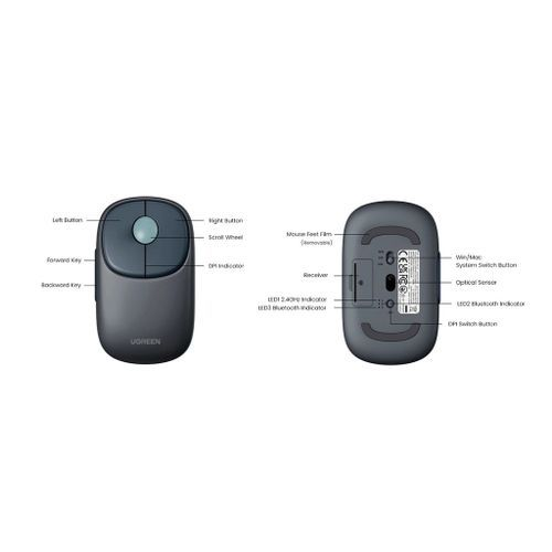 Ugreen FUN+ Wireless Mouse Blue (UG- 90538) - Ivonix