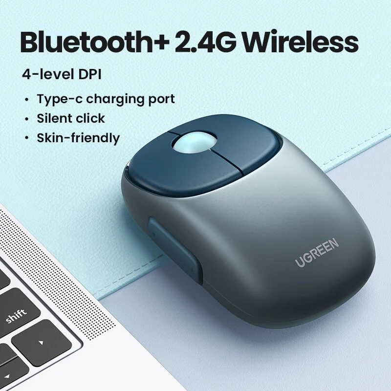 Ugreen FUN+ Wireless Mouse Blue (UG- 90538) b - Ivonix Ugreen FUN+ Wireless Mouse Blue (UG- 90538)