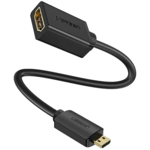 Ugreen Mini HDMI Male to HDMI Female Adapter Cable 22cm Black (UG- 20137)
