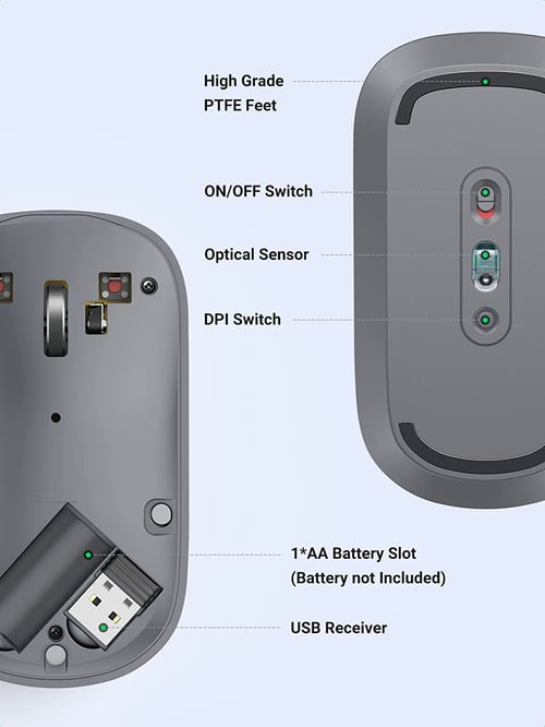 Ugreen Portable Wireless Mouse Gray (UG- 90373) b - Ivonix Ugreen Portable Wireless Mouse Gray (UG- 90373)