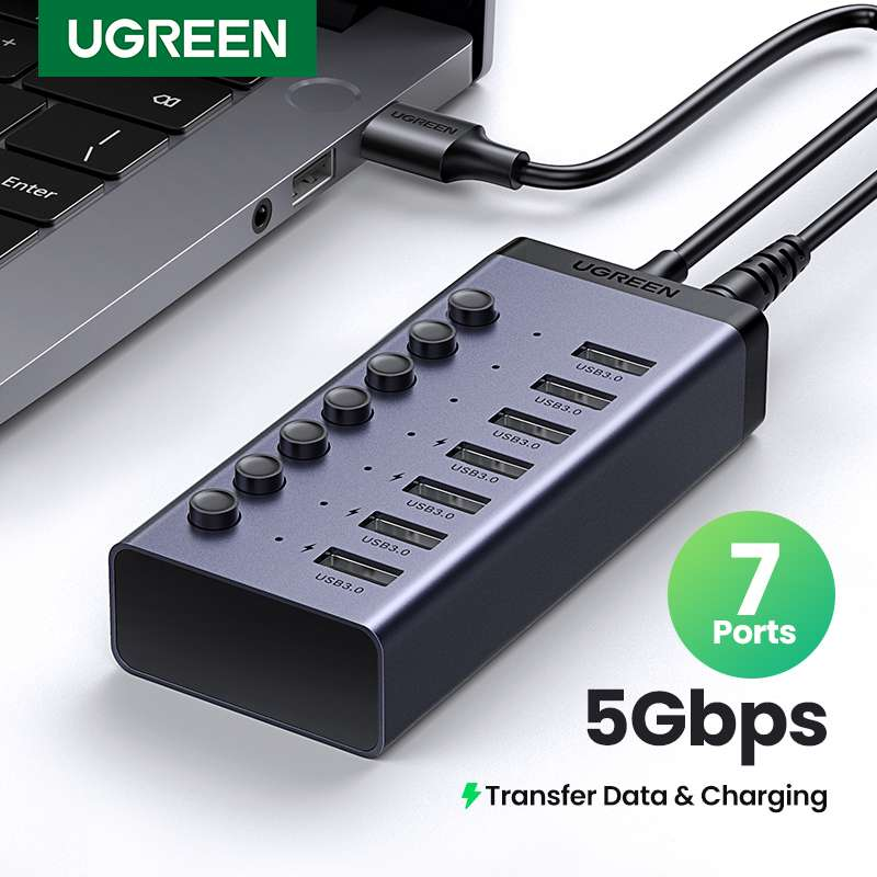 Ugreen USB 3.0 7-Port Hub-12V2A - Ivonix