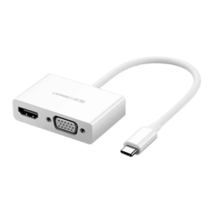 Ugreen USB Type C to HDMI + VGA Converter White (UG- 30843)