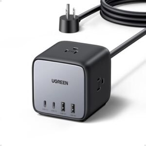 Ugreen DigiNest Cube Power Strip (3 AC outlets + 65W 2A2C) UK Black 1.8m (UG-90906)