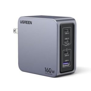 Ugreen Nexode Pro 160W 4-Port GaN Fast Charger UK Grey+1.5M 240W Cable (UG-25878)
