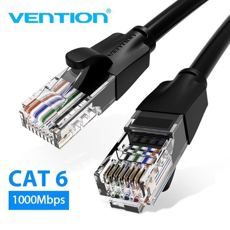 Vention 25M Flat Cat.6 UTP Patch Cable Black