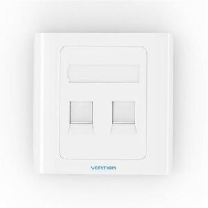 Vention 2-Port Keystone RJ45 Double Faceplate, IFBW0