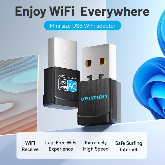 Vention USB Wi-Fi Adapter 2.4G Black, KDRB0