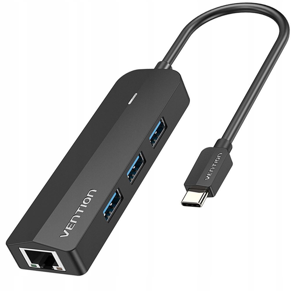 Vention USB-C to 3x USB 3.0 + RJ45 Hub 0.15M Black, TGPBB