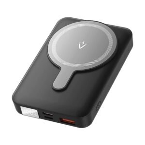 Vention 10000mAh Magnetic Wireless Power Bank 22.5W, USB-C + Lightning + USB-A + Wireless, Black LED Display, FHTB0