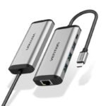 Vention USB C Multi-function 7 in 1 Docking Station (HDMI/USB 3.0×3/SD/TF/PD) 0.15M Gray – TOJHB