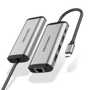 Vention USB C Multi-function 7 in 1 Docking Station (HDMI/USB 3.0×3/SD/TF/PD) 0.15M Gray – TOJHB