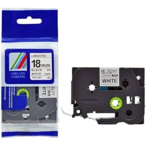 Brother TZ2-241 18mm x 8m black on white label tape