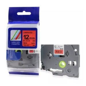 Brother TZ2-431 12mm x 8m black on red label tape