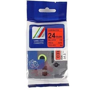 Brother TZ2-451 24mm x 8m Black on Red label tape