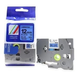Brother TZ2-531 12mm x 8M Black on blue label tape