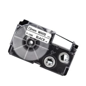 Casio PT-12WE 12mm x 8m black on white label tape