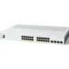 Cisco Catalyst 1300-24P-4G Managed Switch, 24 Port GE, PoE, 4x1GE SFP,(C1300-24P-4G)