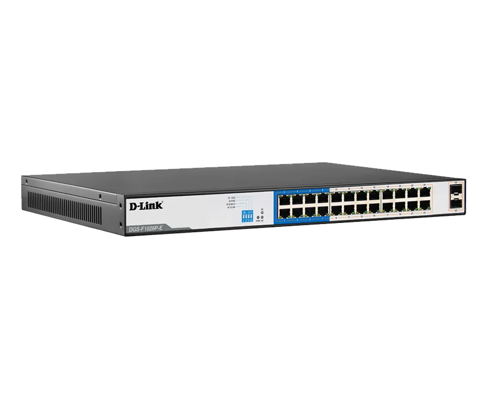 D-LINK DGS-F1026P, 24-Port Gigabit PoE Switch + 2 SFP (250m Support),DGS-F1026P - Image 3