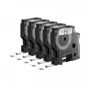 Dymo 45013 9mm x7m Black on white tape