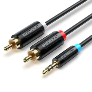 Vention 3.5MM Male to 2-Male RCA Adapter Cable 2M Black – BCLBH
