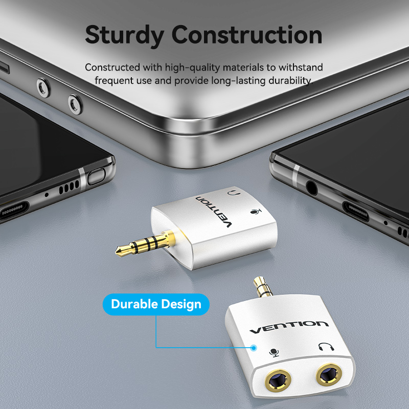 Vention 35MM 4-Pole Male to 2x 35MM Female Audio Adapter b - Ivonix