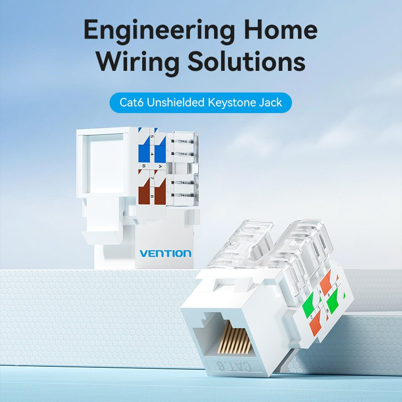 Vention Cat6 UTP 180° Keystone Jack White a - Ivonix
