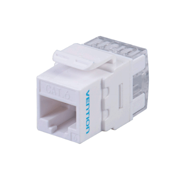 Vention Cat6 UTP 180° Keystone Jack White - Ivonix Vention Cat.6 UTP 180° Keystone Jack White