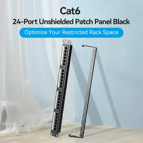 Vention Cat6 UTP 24-Port Keystone Patch Panel a - Ivonix