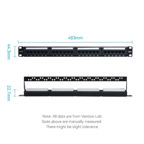 Vention Cat6 UTP 24-Port Keystone Patch Panel b - Ivonix