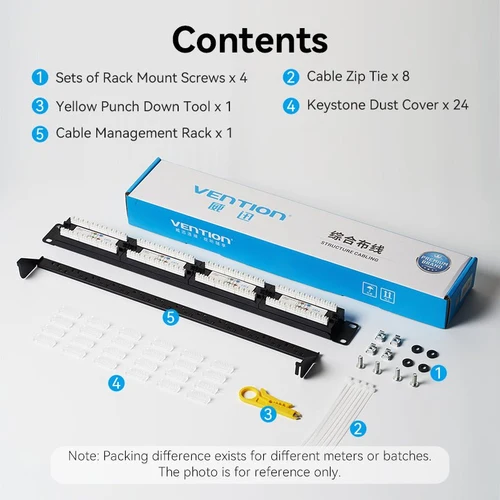 Vention Cat6 UTP 24-Port Keystone Patch Panel c - Ivonix