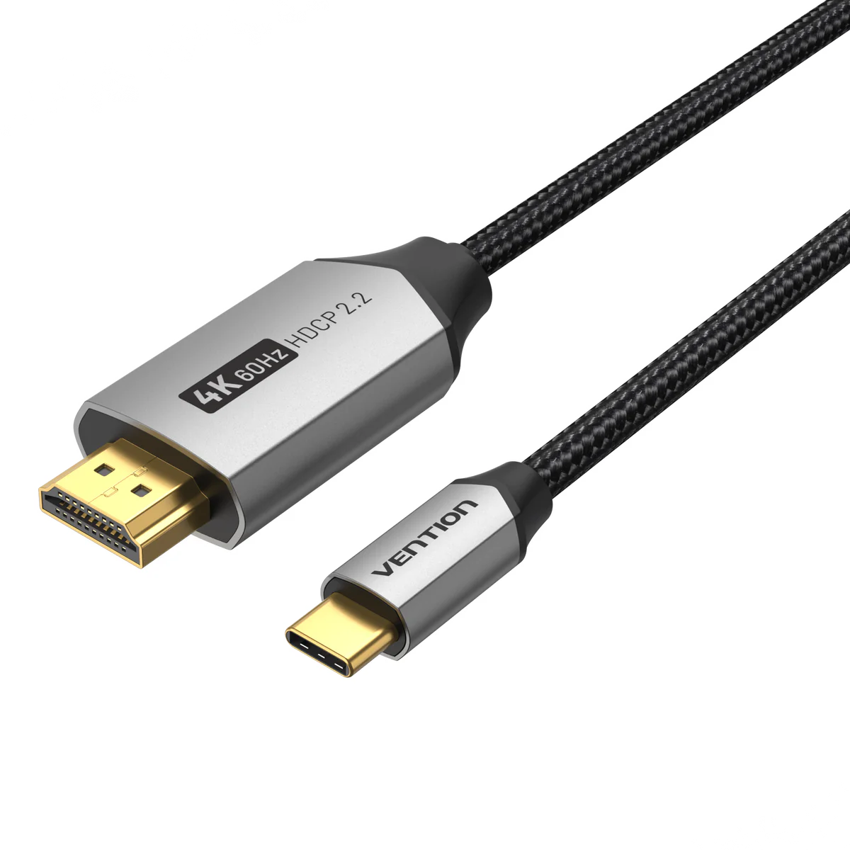 Vention Cotton Braided USB-C to HDMI Cable 1M Black Aluminum Alloy Type – CRBBF