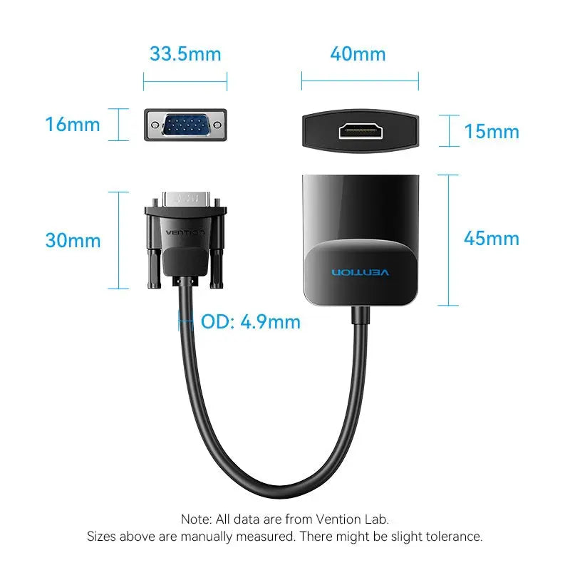 Vention HDMI to VGA Converter with Micro USB and Audio Port 2 - Ivonix