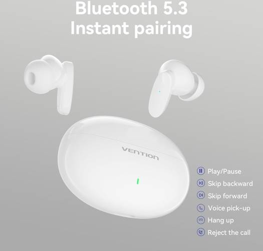 Vention HiFun True Wireless Bluetooth Earbuds White NBFW0 a - Ivonix