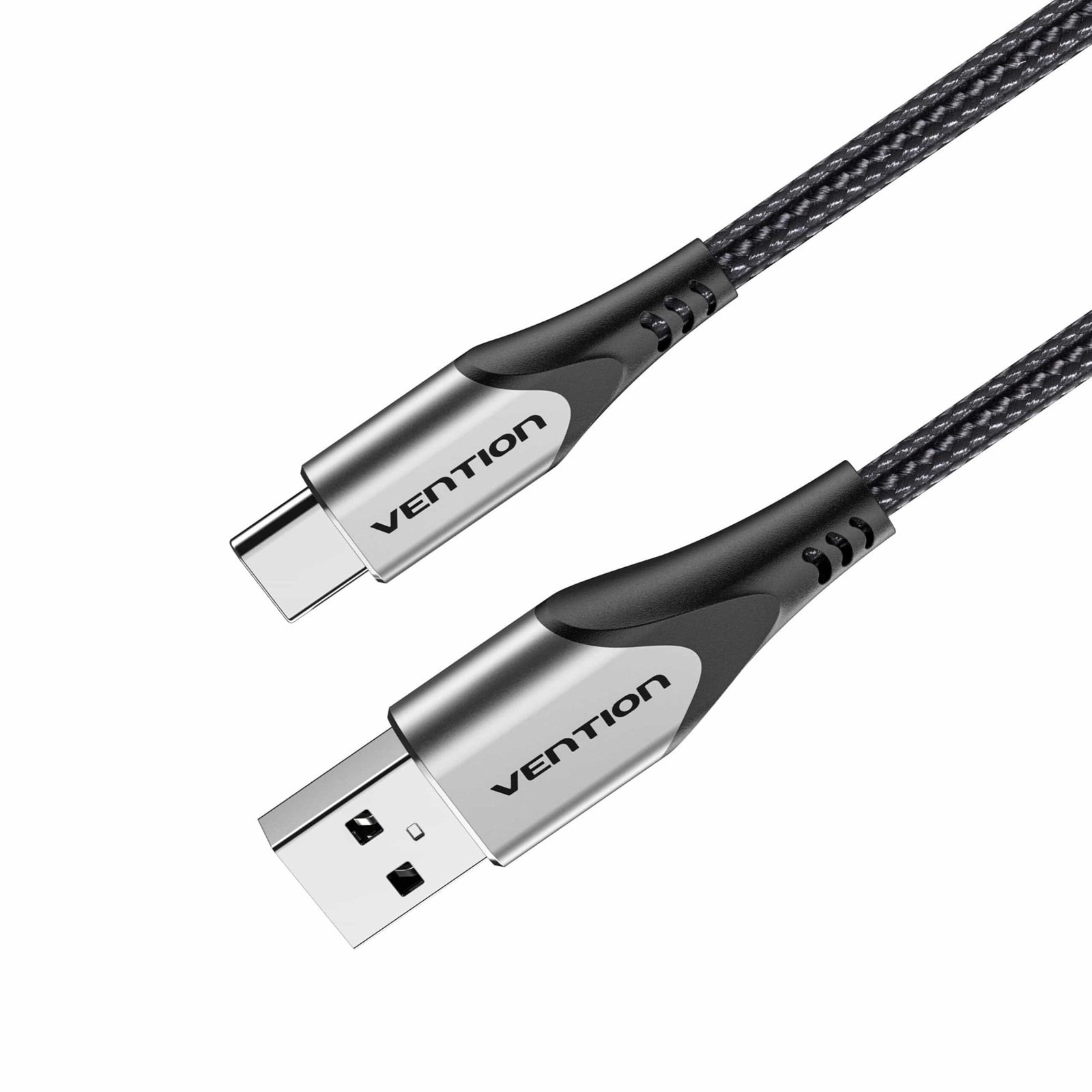 Vention USB 2.0 A Male to 2-in-1 Micro-B & USB-C Male 3A Cable 0.5M Gray Aluminum Alloy Type – CQEHD