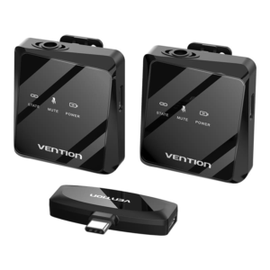 Vention USB-C 2-Pack Wireless Lavalier Microphone Black, NCBB0
