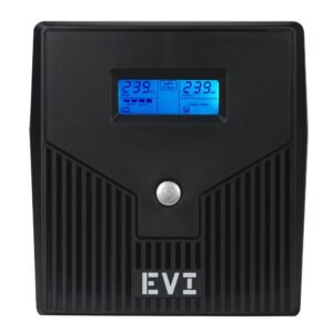 EVI 1100VA / 600W Line Interactive UPS - LCD Display, Monitoring & Control Software included, Cold Start Function, Intelligent Battery Management, Built in Boost and Buck AVR, 4 Universal Outlets, 2 Year Warranty (1 Year on battery) - EP-UPS1100UU2IE-UK