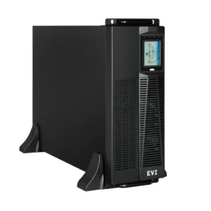 EVI 6000VA / 6000W Rack Mount Online Single Phase UPS – Online double conversion, Wide input voltage range (110 – 300 Vac), Input Connection :Terminal (L+N+G). Input power factor: 0.99 (With PFC), Output power factor: 1.0, Transfer time : AC mode Bat. Mode 0 ms typical, Inverter bypass 0 ms typical. Batteries: Lead Acid 16x7Ah ( 192V), With External Battery Connector, Charge Current : 12A Max, Emergency power off function (EPO), ECO mode support, Generator compatible, Communication ports: USB, RS232, RS485 port, Parallel port,Emergency Power Off (EPO), Maintenance bypass dry contact (MAINT.) Intelligent card slot,Programmable dry contact port. Optional: COM port, Battery Temperature Contact port (BATT), Programmable dry contact port (Optional (4 Input+4 Output), Smart battery charging design for optimized battery performance, Selectable output voltage: 200, 208, 220, 230, 240 Vac, 3.5 Touch screen, Outlets : Two C19, Three C13. Size: 4U Rack Mount, stands for tower use included. 2Year Warranty (1 Year on battery) – EP-UPS6000P11OR