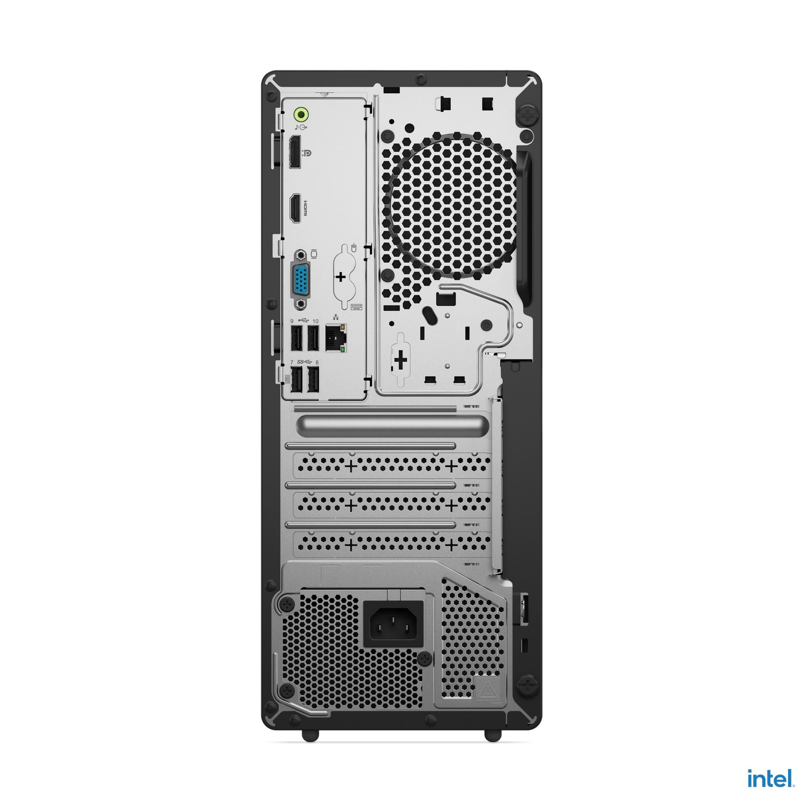 Lenovo ThinkCentre neo 50t Gen 6 Tower, Intel Core Ultra 5 225, 8GB DDR5 5600 (Up to 64GB Support), 512GB SSD M.2 2280 PCIe 4.0x4 NVMe, No OS, No ODD, WLAN + Bluetooth (Intel Wi-Fi 6 AX203, 802.11ax 2x2 + BT5.2), 2W Speakers, USB Calliope Keyboard & Mouse, Black, 3 Year Warranty, Front Ports: One USB-C (USB 5Gbps / USB 3.2 Gen 1), with data transfer and 15W charging, Two USB-A (Hi-Speed USB / USB 2.0), Two USB-A (USB 5Gbps / USB 3.2 Gen 1), headphone / microphone combo jack (3.5mm), One microphone (3.5mm), Rear Ports: Two USB-A (Hi-Speed USB / USB 2.0), Two USB-A (USB 5Gbps / USB 3.2 Gen 1), one supports Smart Power On, One HDMI 2.1 TMDS, One DisplayPort 1.4, One VGA, One Ethernet (RJ-45), One line-out (3.5mm), Kensington Security Slot - 13BD002WUM No Monitor - Image 2