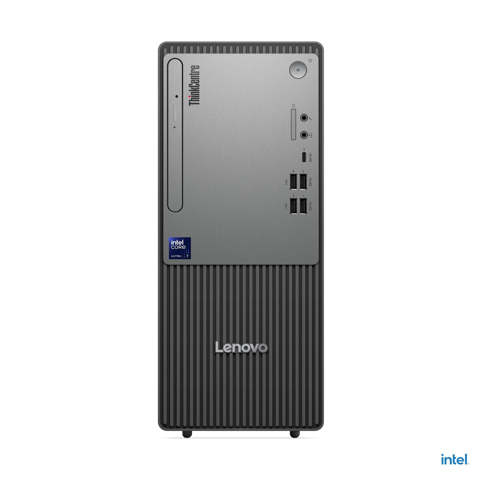 Lenovo ThinkCentre neo 50t Gen 6 Tower, Intel Core Ultra 5 225, 8GB DDR5 5600 (Up to 64GB Support), 512GB SSD M.2 2280 PCIe 4.0×4 NVMe, No OS, No ODD, WLAN + Bluetooth (Intel Wi-Fi 6 AX203, 802.11ax 2×2 + BT5.2), 2W Speakers, USB Calliope Keyboard & Mouse, Black, 3 Year Warranty, Front Ports: One USB-C (USB 5Gbps / USB 3.2 Gen 1), with data transfer and 15W charging, Two USB-A (Hi-Speed USB / USB 2.0), Two USB-A (USB 5Gbps / USB 3.2 Gen 1), headphone / microphone combo jack (3.5mm), One microphone (3.5mm), Rear Ports: Two USB-A (Hi-Speed USB / USB 2.0), Two USB-A (USB 5Gbps / USB 3.2 Gen 1), one supports Smart Power On, One HDMI 2.1 TMDS, One DisplayPort 1.4, One VGA, One Ethernet (RJ-45), One line-out (3.5mm), Kensington Security Slot – 13BD002WUM No Monitor