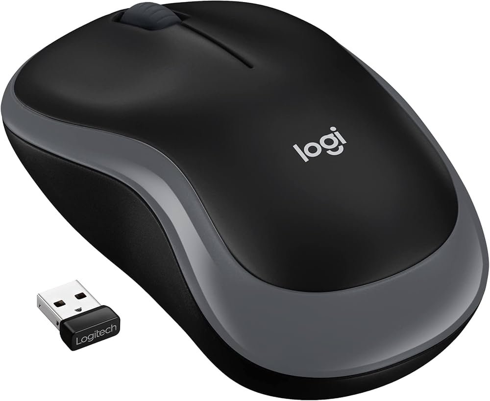 Logitech M185 Wireless Mouse, Swift Grey - Model No: 910-002235