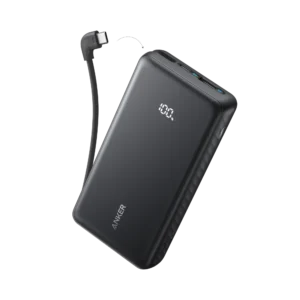 Anker Zolo Power Bank (20K, 22.5W, Built-in USB-C Cable) Black