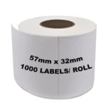 Thermal Labels 57 x 32mm - 1 Across (1000 labels/roll)
