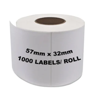 Thermal Labels 57 x 32mm - 1 Across (1000 labels/roll)
