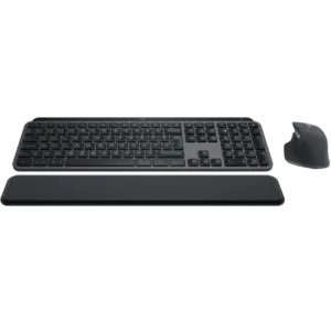 Logitech MX Keys S Wireless & Bluetooth Keyboard + Palmrest and Mouse Rechargeable Combo, Graphite - Model No: 920-011614