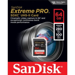 SanDisk Extreme PRO SDHC™ And SDXC™ UHS-II Card Up to 280MB/s – 64GB