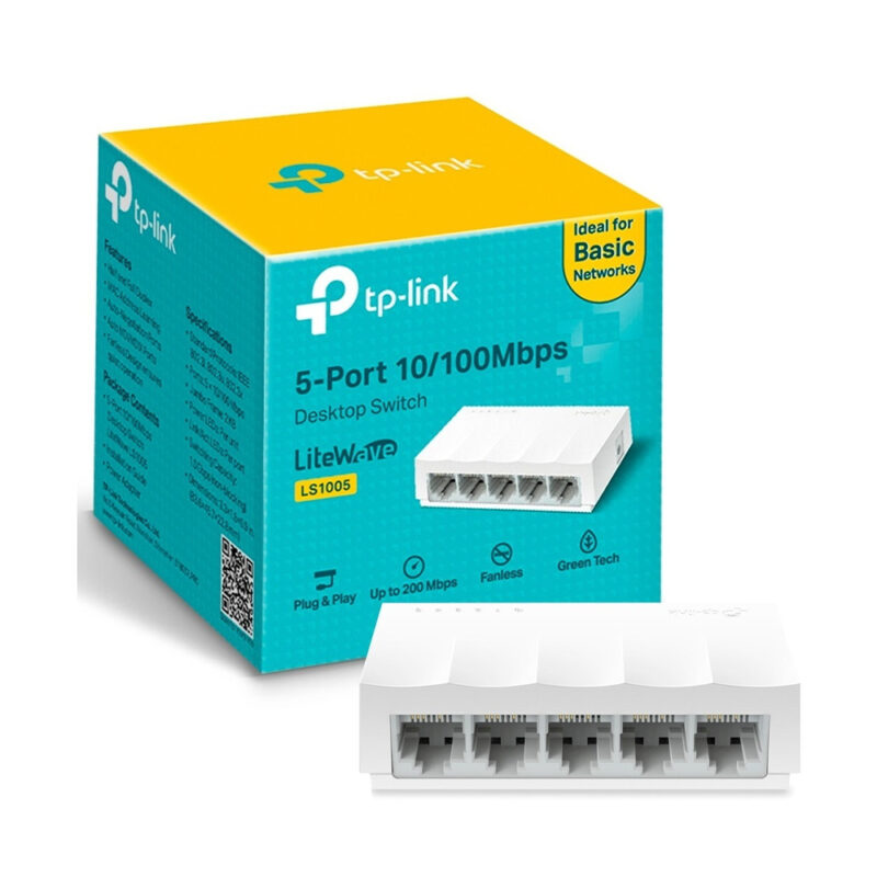 TP-Link 5-Port 10/100Mbps Desktop Network Switch – Model No: TL-LS1005