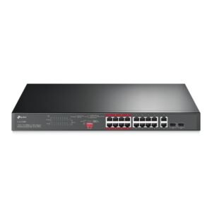 The TP-Link 16-Port 10/100 Mbps + 2-Port Model No: TL-SL1218MP