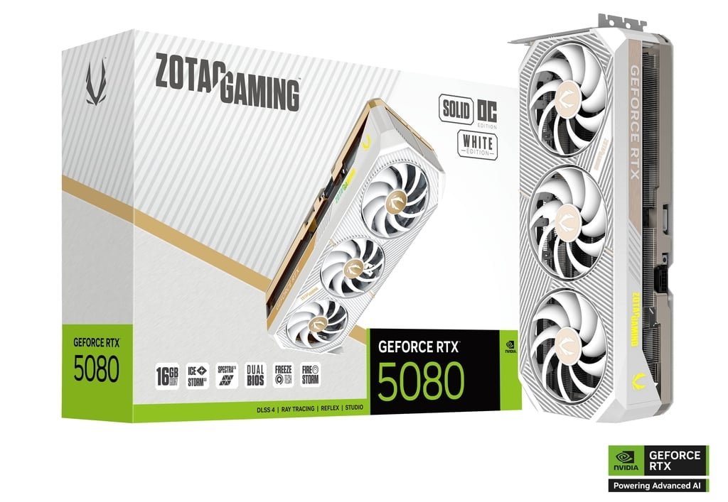 ZOTAC GAMING GeForce RTX 5080 SOLID OC White Edition - Ivonix ZOTAC GAMING GeForce RTX 5080 SOLID OC White Edition