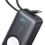 Anker MagGo Power Bank (10K, 30W, Built-in USB-C Cable, Made for Apple Watch) Black