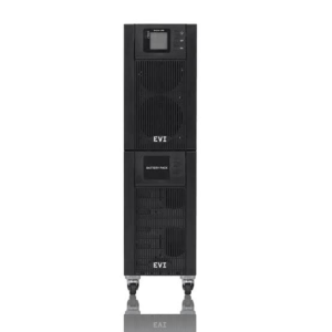 EVI 10000VA / 10000W Rack Mount Online Single Phase UPS – Online double conversion, Wide input voltage range (110 – 300 Vac), Input Connection :Terminal (L+N+G). Input power factor: 0.99 (With PFC), Output power factor: 1.0, Transfer time : AC mode Bat. Mode 0 ms typical, Inverter bypass 0 ms typical. Batteries: Lead Acid 16x7Ah ( 192V), With External Battery Connector, Charge Current : 15A Max, Emergency power off function (EPO), ECO mode support, Generator compatible, Communication ports: USB, RS232, RS485 port, Parallel port,Emergency Power Off (EPO), Maintenance bypass dry contact (MAINT.) Intelligent card slot,Programmable dry contact port. Optional: COM port, Battery Temperature Contact port (BATT), Programmable dry contact port (Optional (4 Input+4 Output), Smart battery charging design for optimized battery performance, Selectable output voltage: 200, 208, 220, 230, 240 Vac, 3.5 Touch screen, Outlets : Two C19, Three C13. Size: 4U Rack Mount, stands for tower use included. 2Year Warranty (1 Year on battery) -EP-UPS10000P11OR